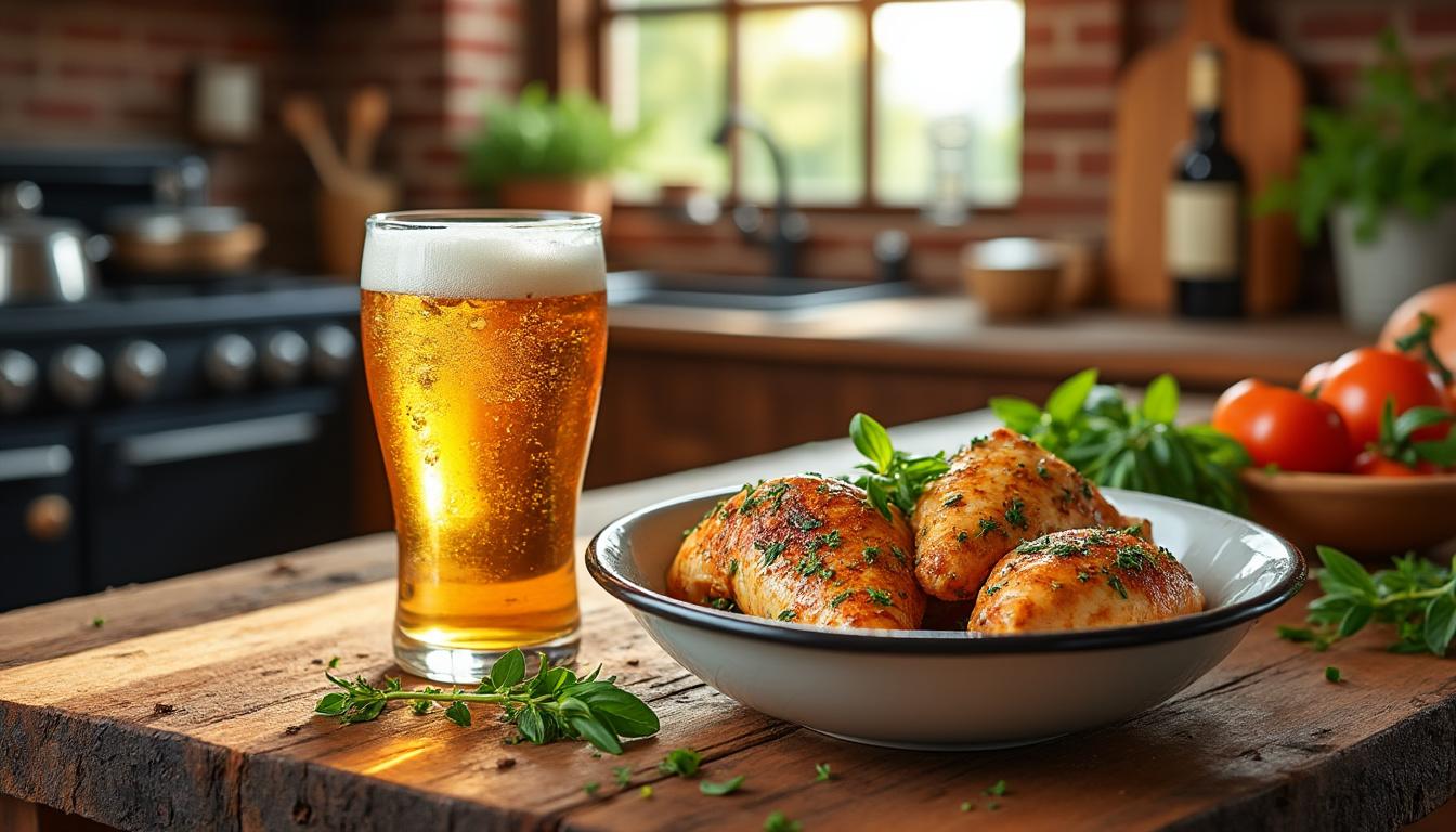 découvrez comment préparer une marinade à la bière simple et savoureuse pour sublimer vos plats de poulet, en apportant tendreté et arômes délicats.