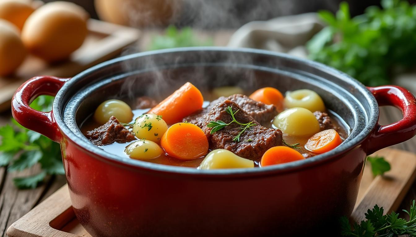 découvrez notre recette rapide de pot au feu, un guide complet pour préparer un plat savoureux en moins de 30 minutes. facile et délicieux, parfait pour un repas réconfortant rapide.
